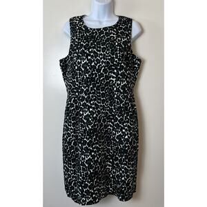 J.Crew Womens Teal Leopard Shift Dress Sz M 10 Leopard Corpcore Business Classic